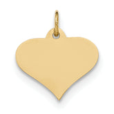 14K Plain .018 Gauge Engraveable Heart Disc Charm